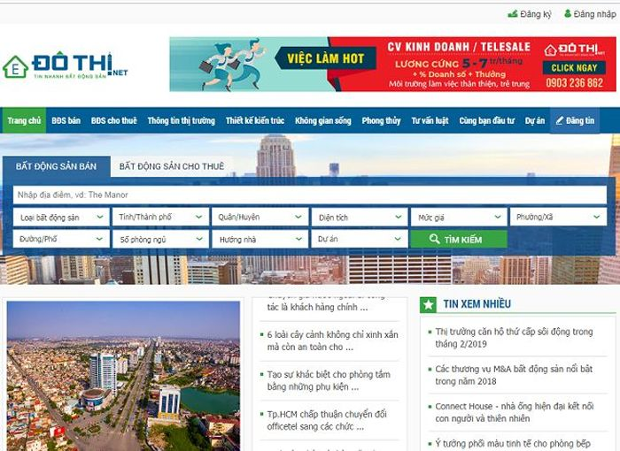 web đăng tin bđs miễn phí Dothi.net