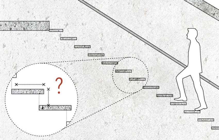 Cách tính bậc cầu thang dựa vào chiều cao bậc thang so với trần